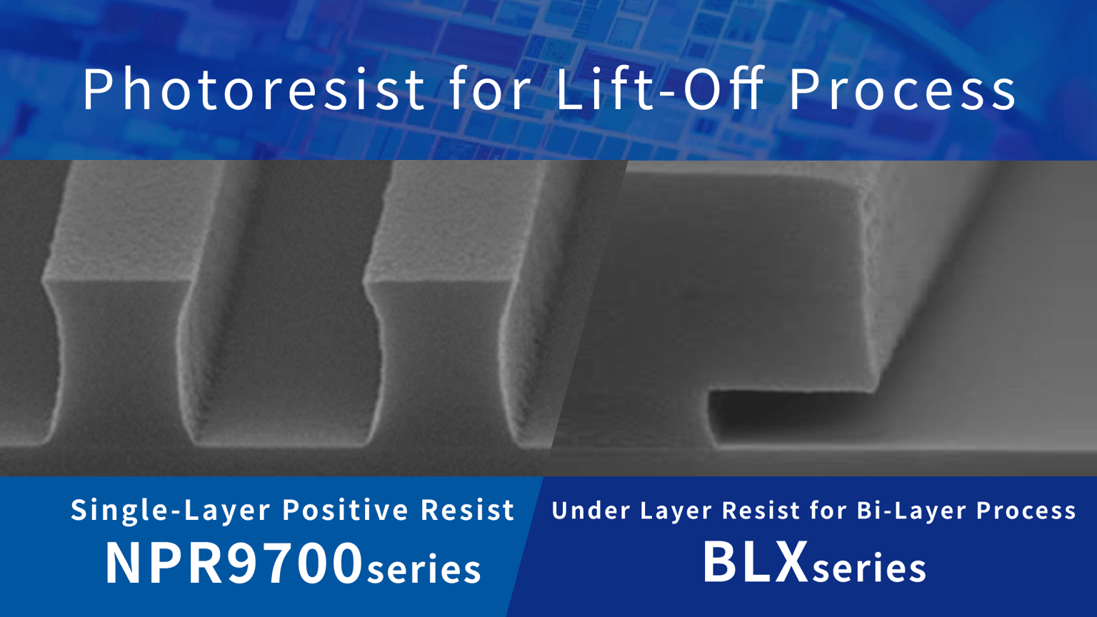 NPR9730T (Single-Layer Positive Resist) · BLX-210 (Under Layer for Bi-Layer Process)